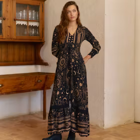 Klänning Astrid Print Sabrina Maxi - Jaase