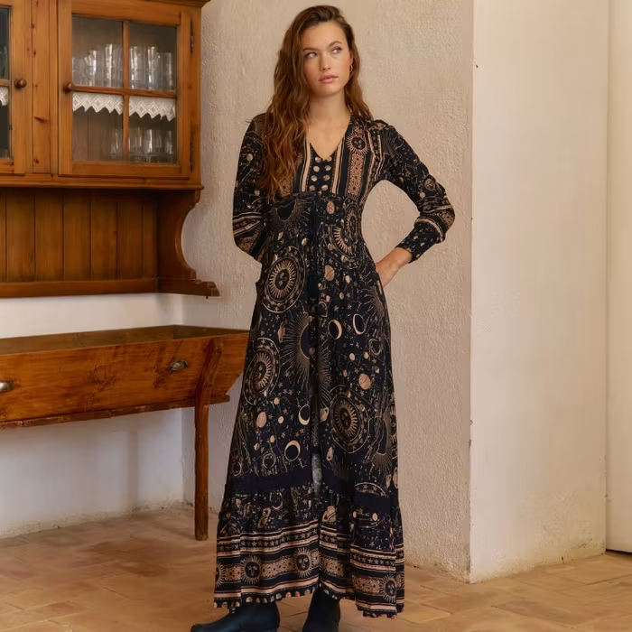 Klänning Astrid Print Sabrina Maxi - Jaase