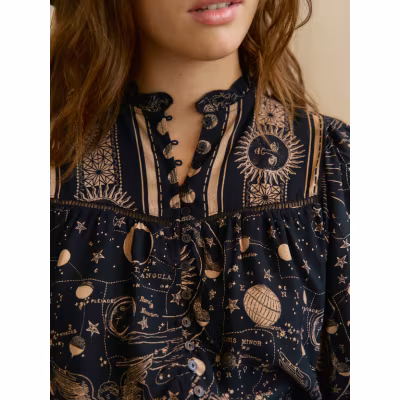 Blus Astrid Print Cyra Blouse - Jaase Blus Astrid Print Cyra Blouse - Jaase