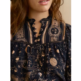 Blus Astrid Print Cyra Blouse - Jaase Blus Astrid Print Cyra Blouse - Jaase