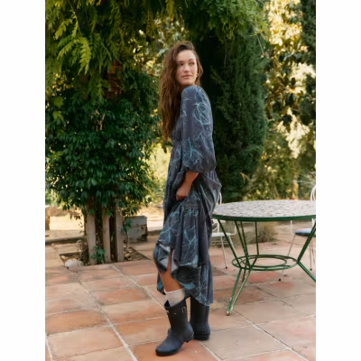Klänning Midnight Lilly Print Long Sleeve Carmen Maxi - Jaase Klänning Midnight Lilly Print Long Sleeve Carmen Maxi - Jaase