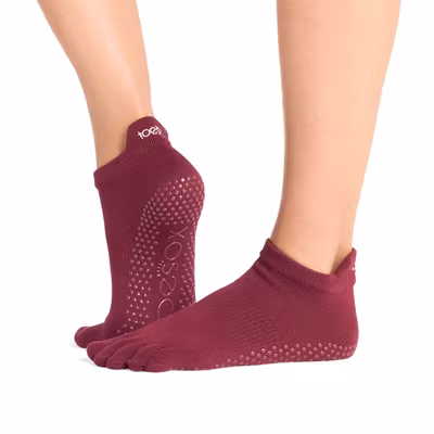 Yogastrumpor Fulltoe Low Rise Grip Marlot - ToeSox