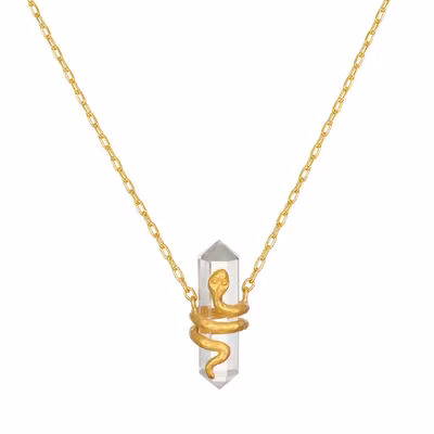 Halsband Eternal Spirit Clear Quartz Snake Necklace - Satya
