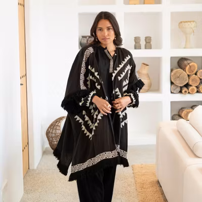 Poncho Ventana Arena Black - Ibzmode