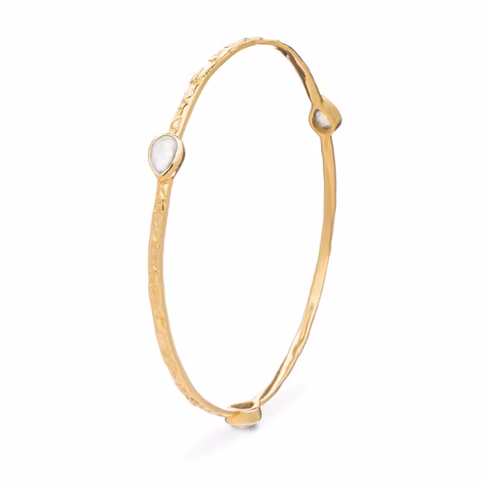 Armband Simi med 3 ädelstenar av Rainbow Moonstone - Azuni