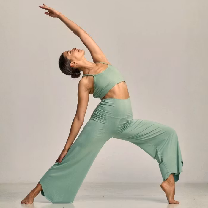 Byxor Maya Flare Pants Salvia - Shambhala Barcelona