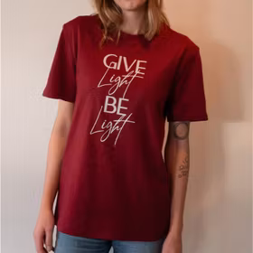 T-shirt "Give Light, Be Light" Burgundy - Soul Factory