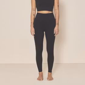 Yogaleggings Seamless Rib Black - Moonchild Yogawear