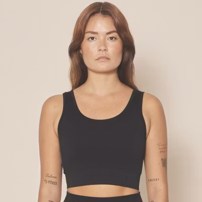 Yogatopp Seamless Rib Black - Moonchild Yogawear