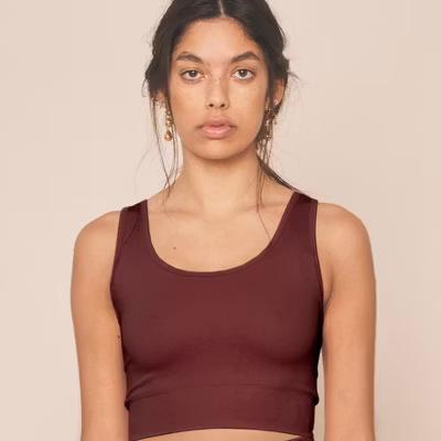 Yogatopp Seamless Rib Burgundy - Moonchild Yogawear