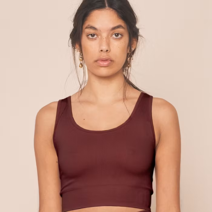 Yogatopp Seamless Rib Burgundy - Moonchild Yogawear