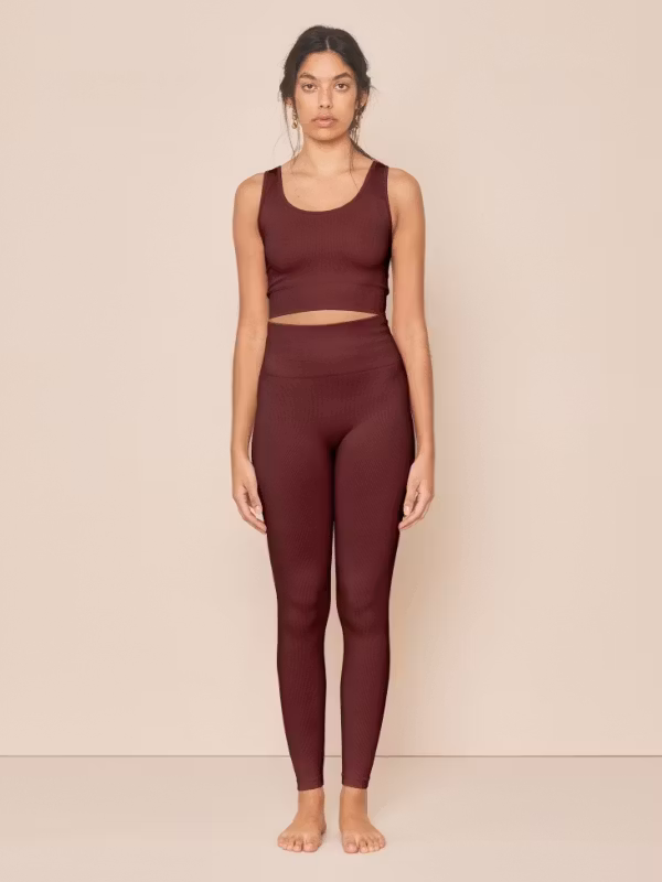 Yogatopp Seamless Rib Burgundy - Moonchild Yogawear