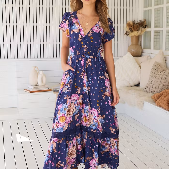 Klänning "Wild Whim" Carmen Maxi - Jaase