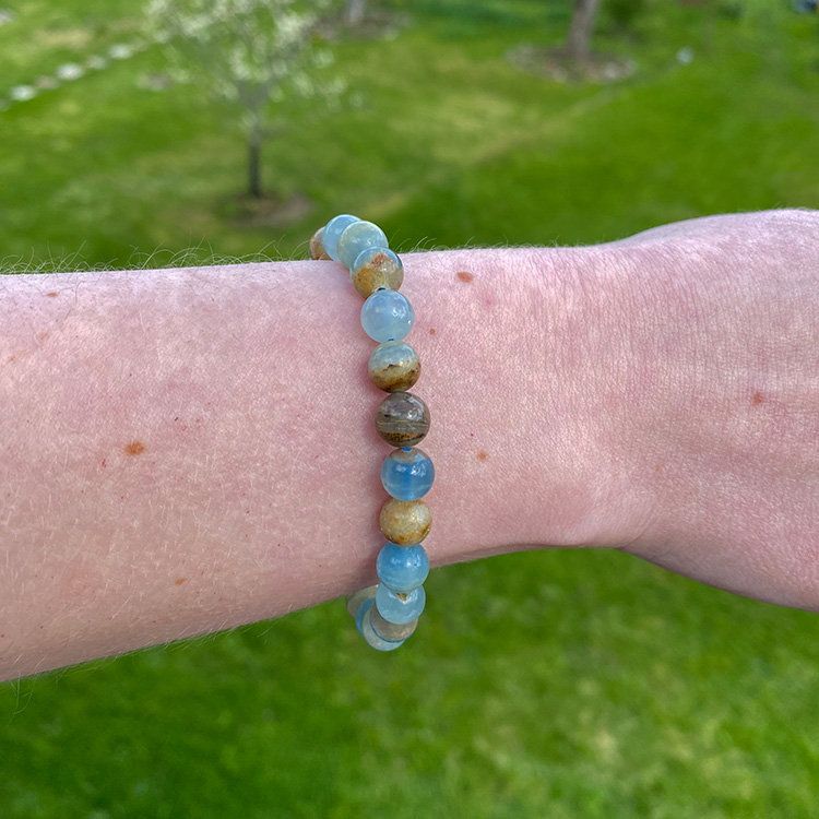 Onyx Blå 8mm pärlor Armband