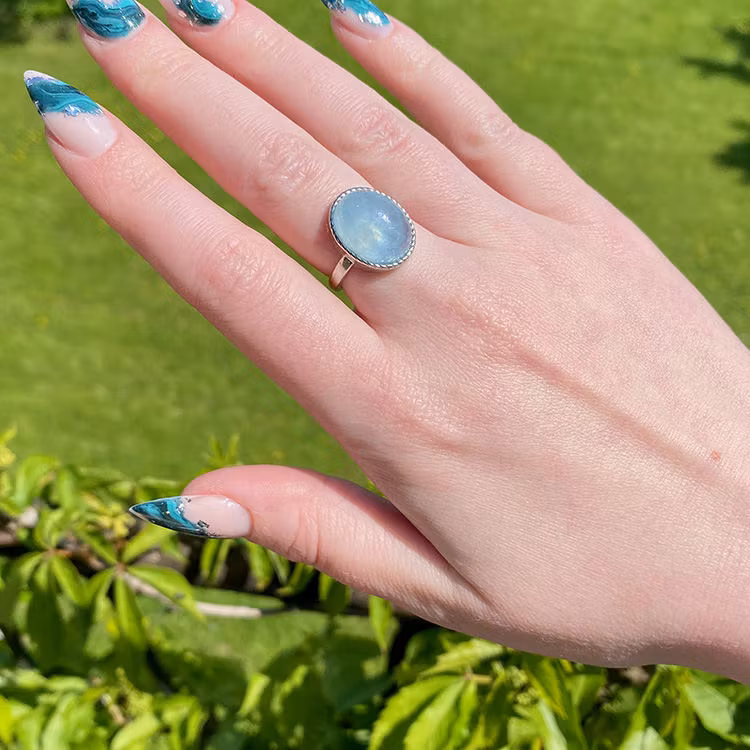 Akvamarin Ring (ställbar)