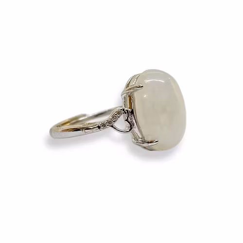 Månsten Vit Ring (ställbar)