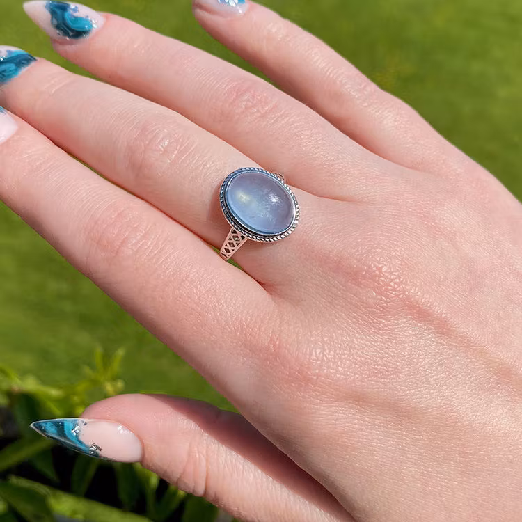 Akvamarin Ring (ställbar)