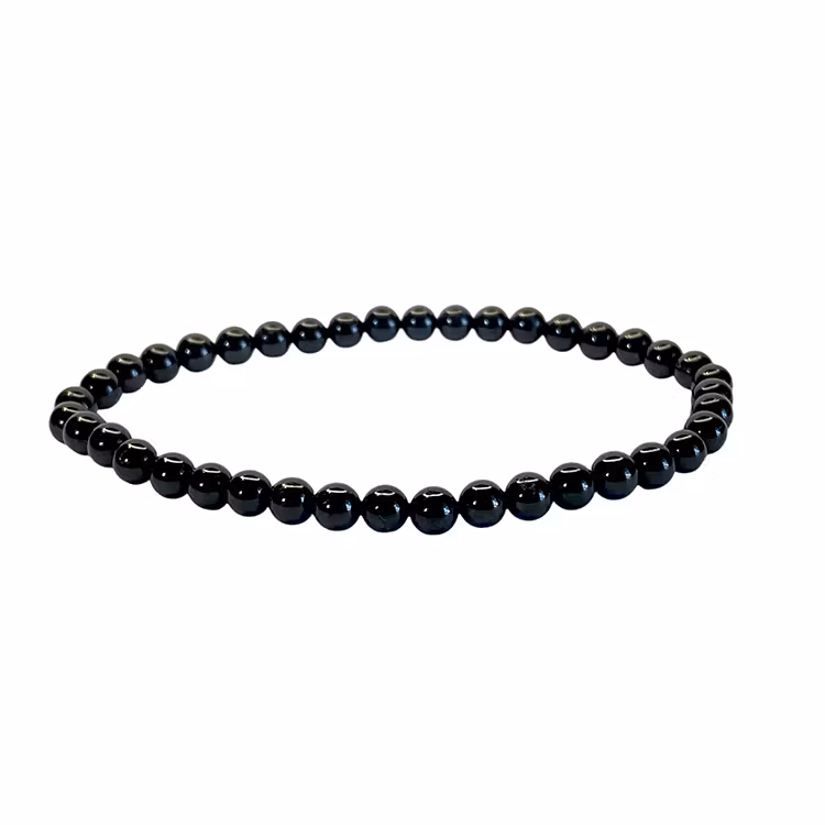 Turmalin Svart 4mm pärlor Armband