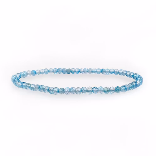 Topaz Blå (Fasetterad) 4mm pärlor Armband