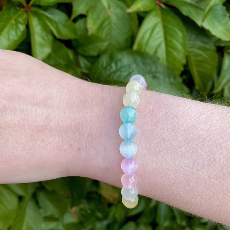 Selenit Aura 8mm pärlor Armband