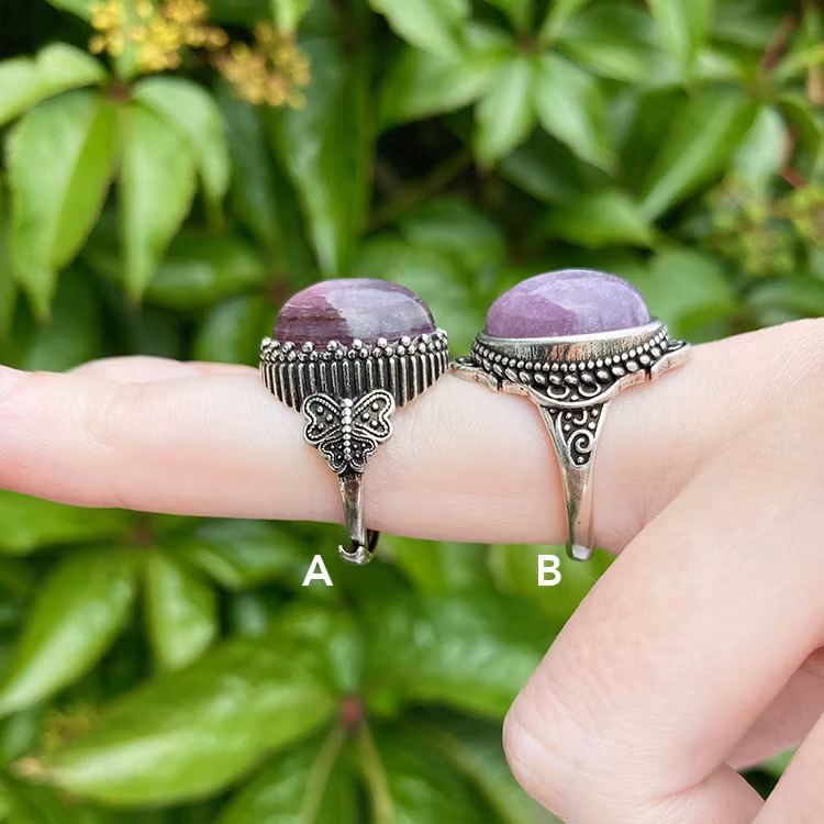 Lepidolit Ring (ställbar, LK)