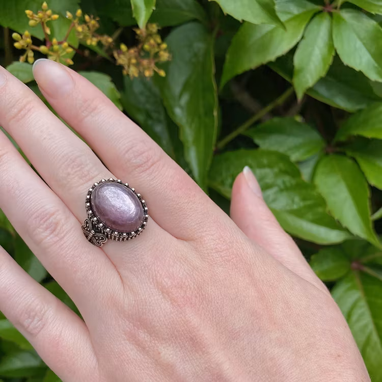 Lepidolit Ring (ställbar, LK)