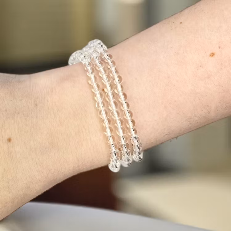 Bergkristall 4mm pärlor Armband