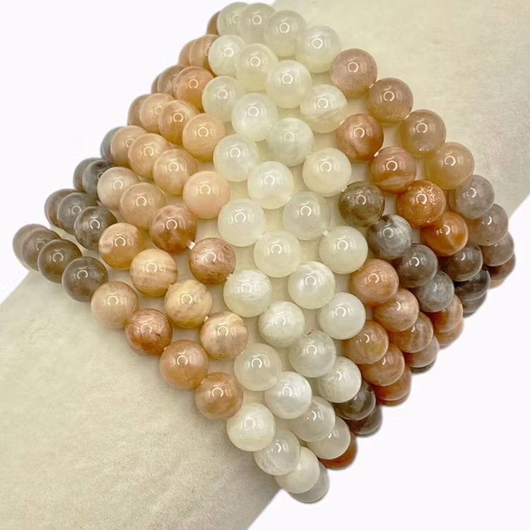 Månsten 3 sorter 6mm pärlor Armband