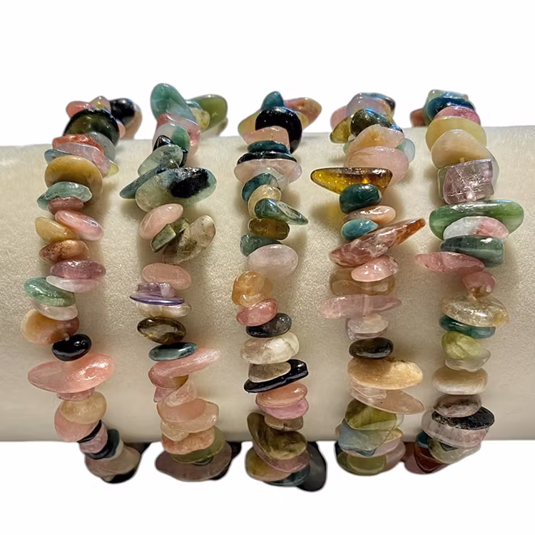 Turmalin Regnbågs Chips pärlor Armband