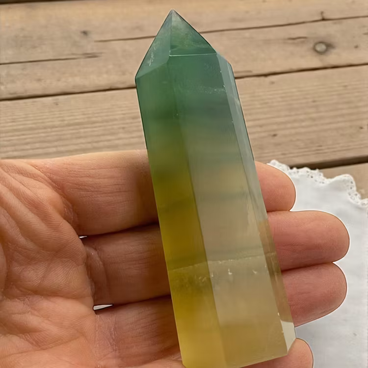 Fluorit Gul-Grön Spets M