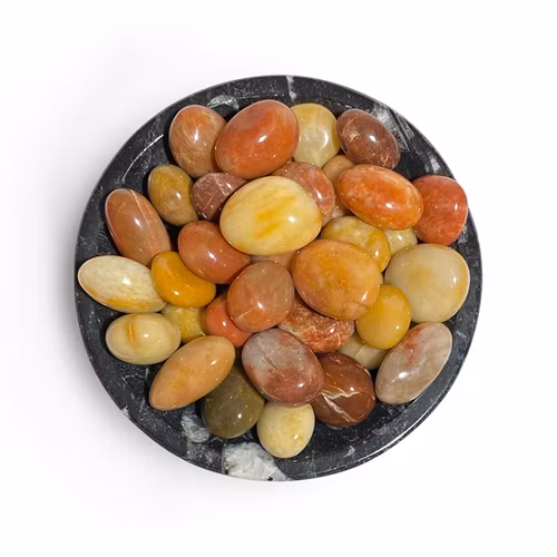 Jade Gyllene Silke Trumlade stenar 100gr