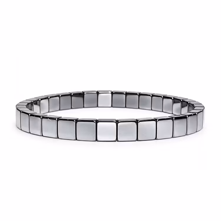 Hematit "Plattor" Armband 6mm pärlor