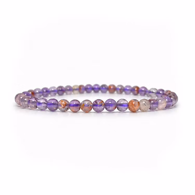 Lodolit Lila "Trädgårdskvarts" 4mm pärlor Armband
