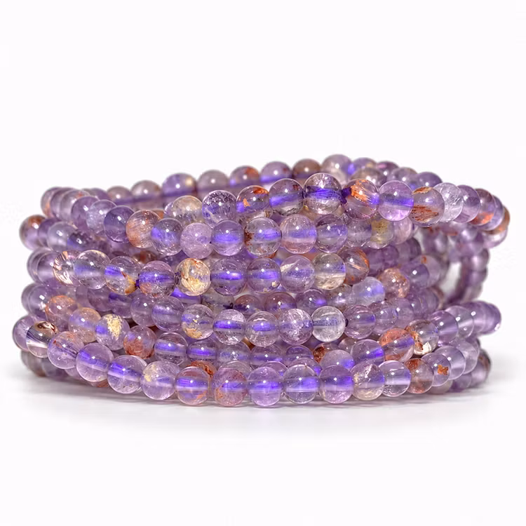 Lodolit Lila "Trädgårdskvarts" 4mm pärlor Armband