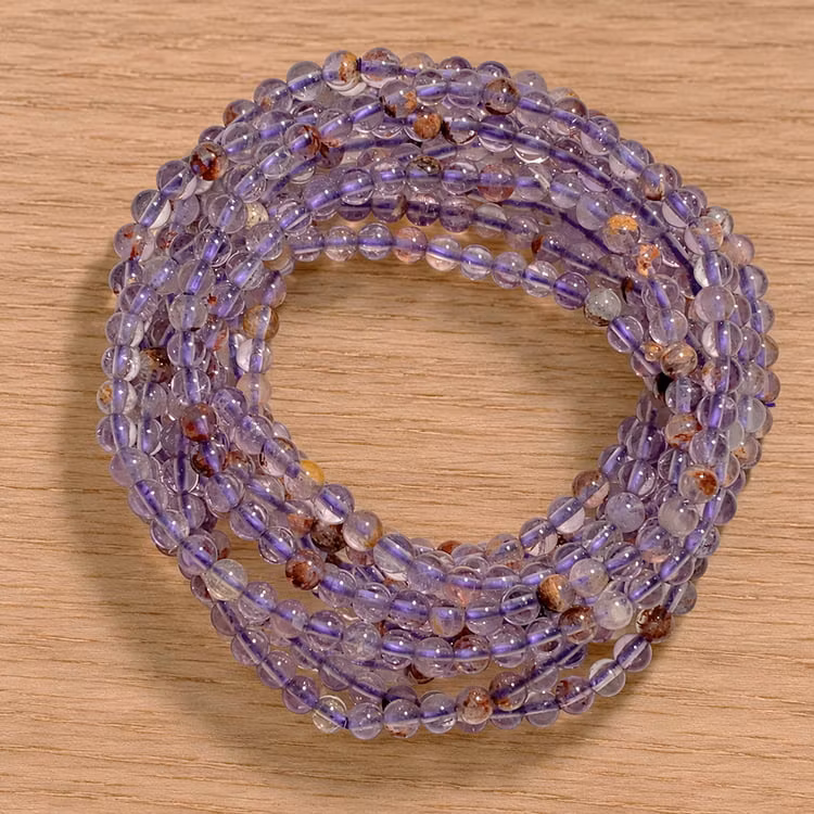 Lodolit Lila "Trädgårdskvarts" 4mm pärlor Armband