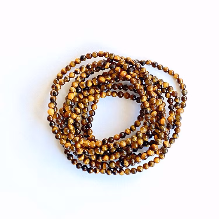 Tigeröga 4mm pärlor Armband