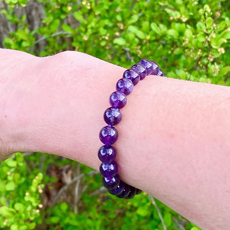 Ametist 8mm pärlor Armband