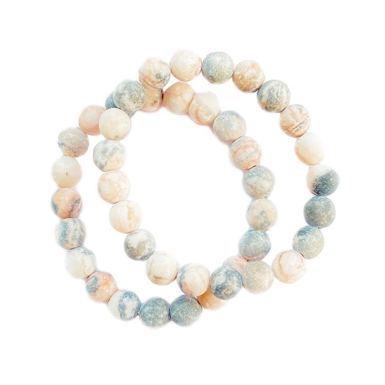 Jaspis Zebra Rosa 8mm pärlor Armband