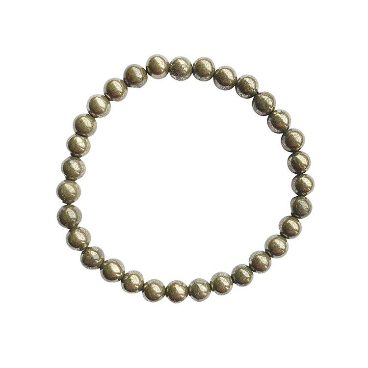 Pyrit 6mm pärlor Armband