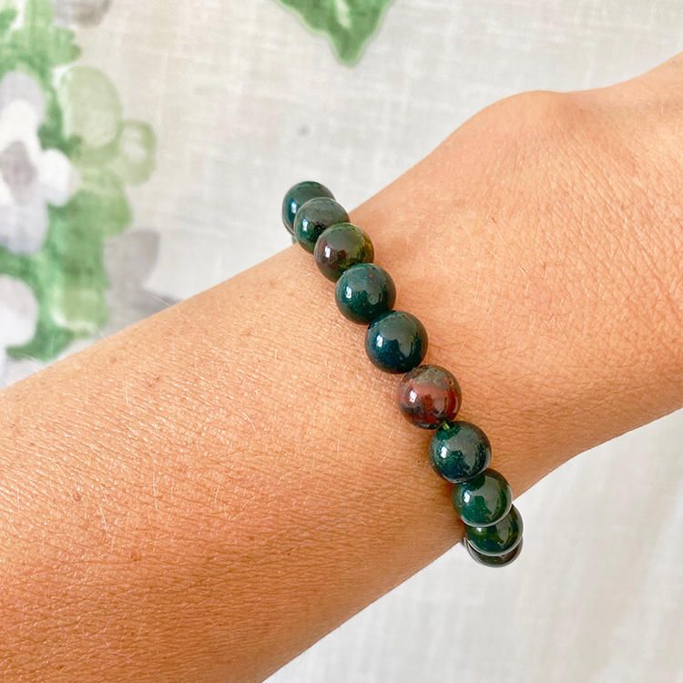 Jaspis Blod 8mm pärlor Armband