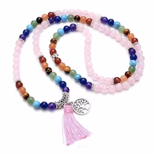 7 Chakra, Rosenkvarts Mala 108 pärlor