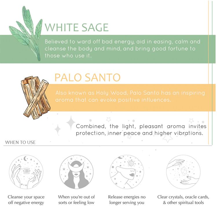 Rökelsebrickor Vit salvia & Palo Santo 9 st