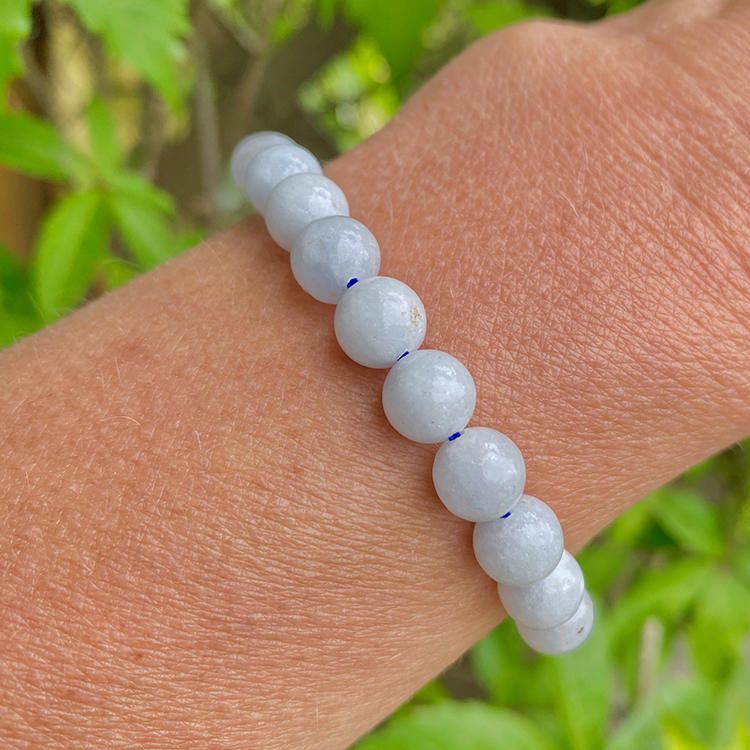 Celestit 8mm pärlor Armband