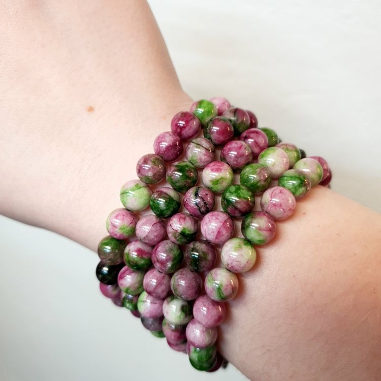 Agat 8mm pärlor Armband 'Enkelrad Justerbart'