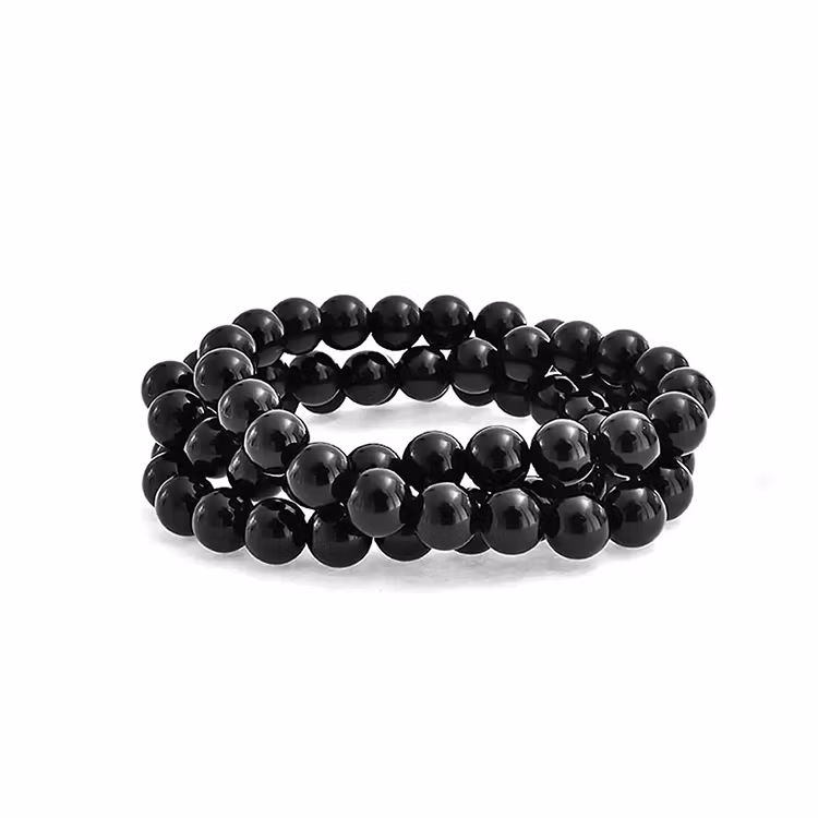 Onyx Svart 8mm pärlor Armband