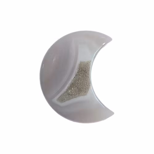 Agat Måne med Druzy