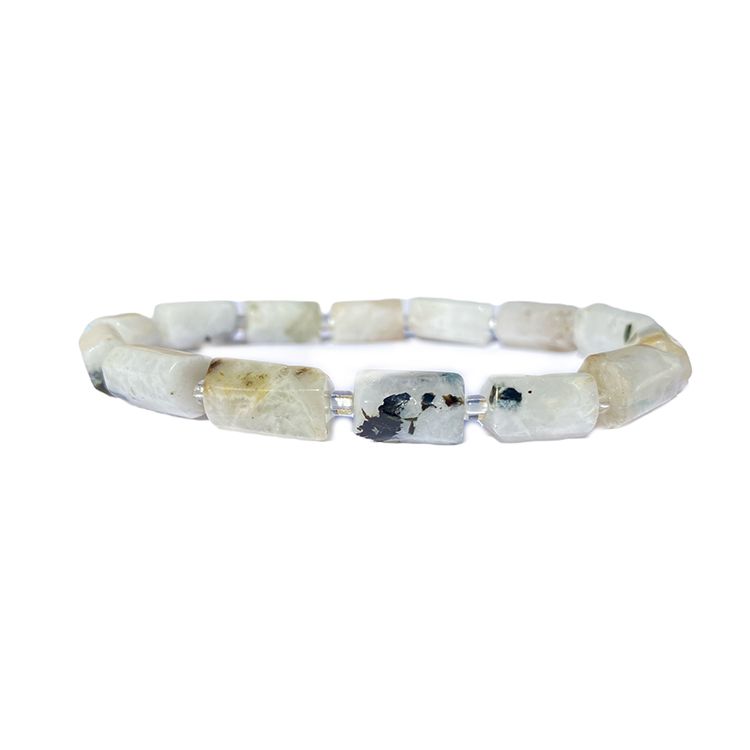 Månsten Regnbågs (Polygon) 10-14mm pärlor Armband