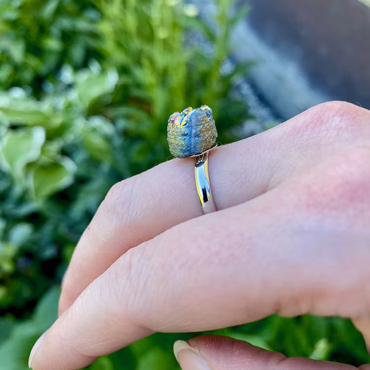 Titan Aura Kvarts Ring (925 silver)