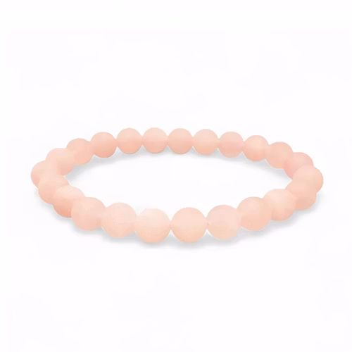 Rosenkvarts "Frostad" 8mm pärlor Armband