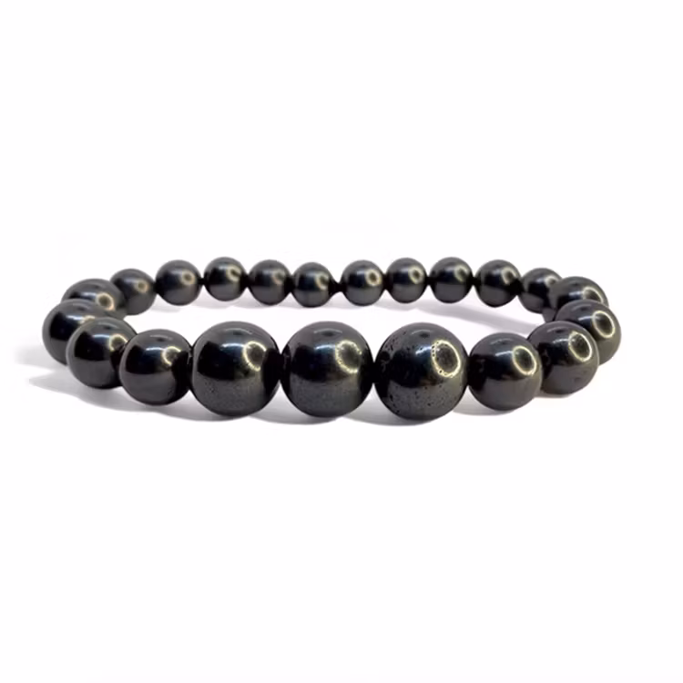 Shungit Armband MARINA 8-12mm pärlor